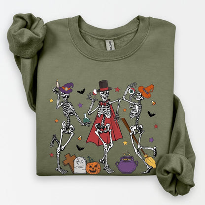 Skeleton Halloween Shirt, Pumpkin Halloween Sweatshirt, Pumpkin Shirt, Fall Sweatshirt Spooky Season TShirt, Fall Shirts for Women