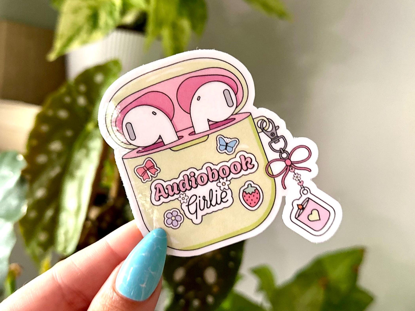 Audiobook Girlie Waterproof Sticker, Mental Health Stickers, Handdrawn Art, Bestfriend Gifts, Positivity