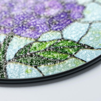 Purple Hydrangea Flower Stained Glass Suncatcher Window Decor Gift for Mom