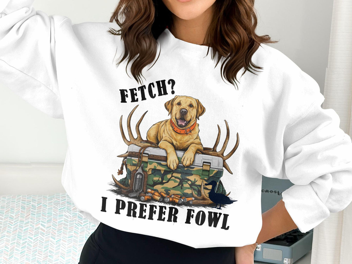 Funny Hunting Lab T-Shirt: Yellow Labrador Retriever Duck Dog Tee