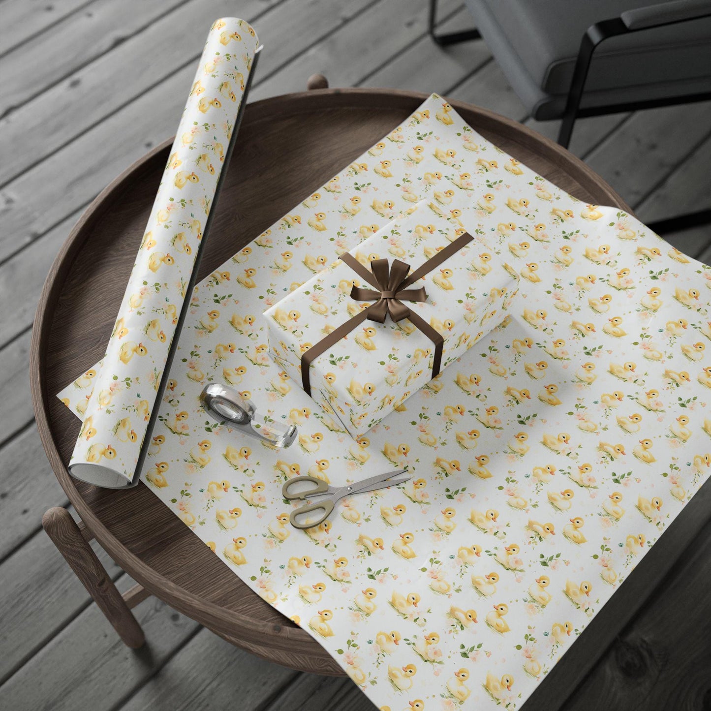 Cute Duckling Wrapping Paper: Glossy and Matte Finish