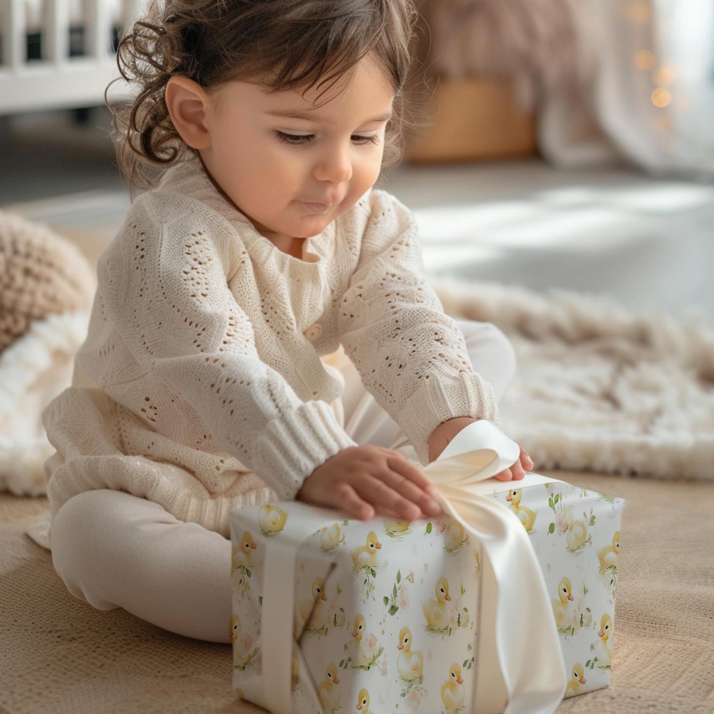Cute Duckling Wrapping Paper: Glossy and Matte Finish