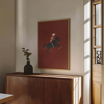 Skeleton Cowboy Illustration Bucking Bronco Print Gothic Wall Decor Horse Poster Quirky Art Western Poster Retro Rodeo Art Cowgirl Wall Art