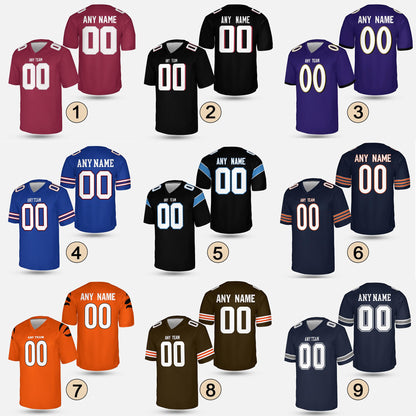 Custom Football Jersey – Personalized Jersey with Name & Number | Pick Your City Colors | Game Day Tailgate Unisex Shirt for Men Women Fans