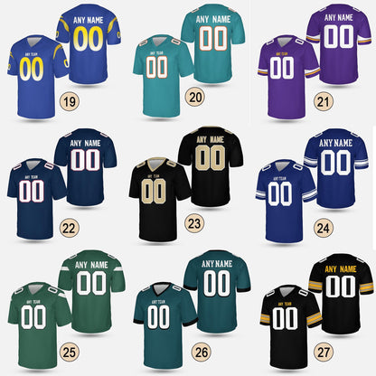 Custom Football Jersey – Personalized Jersey with Name & Number | Pick Your City Colors | Game Day Tailgate Unisex Shirt for Men Women Fans