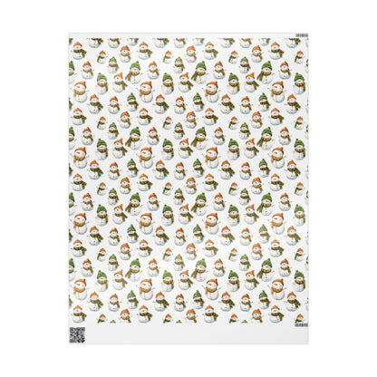 Snowman Christmas Wrapping Paper - Holiday Gift Wrap, Festive Present Paper, Cute Xmas Wrapping Sheets, Seasonal Gift Packaging, Christmas