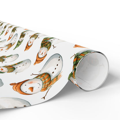 Snowman Christmas Wrapping Paper - Holiday Gift Wrap, Festive Present Paper, Cute Xmas Wrapping Sheets, Seasonal Gift Packaging, Christmas