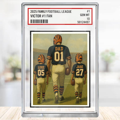 Personalized Family Football Acrylic Block, Custom Sports Card Gift for Dad with Kids' Names, Display Keepsake, Cincinnati Football Fans