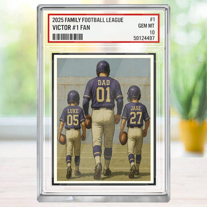 Custom Baltimore Football Acrylic Block Gift for Daddy, Personalized Sports Trading Card with Kids' Names, Dad Sports, Baltimore Team Plaque
