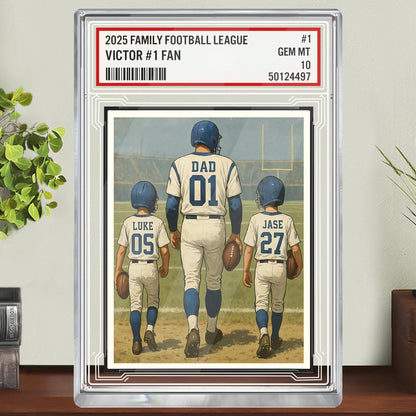 Custom Indianapolis Football Acrylic Block Gift for Daddy, Personalized Sports Trading Card with Kids' Names, Dad Sports, Indianapolis Team