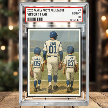 Custom Indianapolis Football Acrylic Block Gift for Daddy, Personalized Sports Trading Card with Kids' Names, Dad Sports, Indianapolis Team