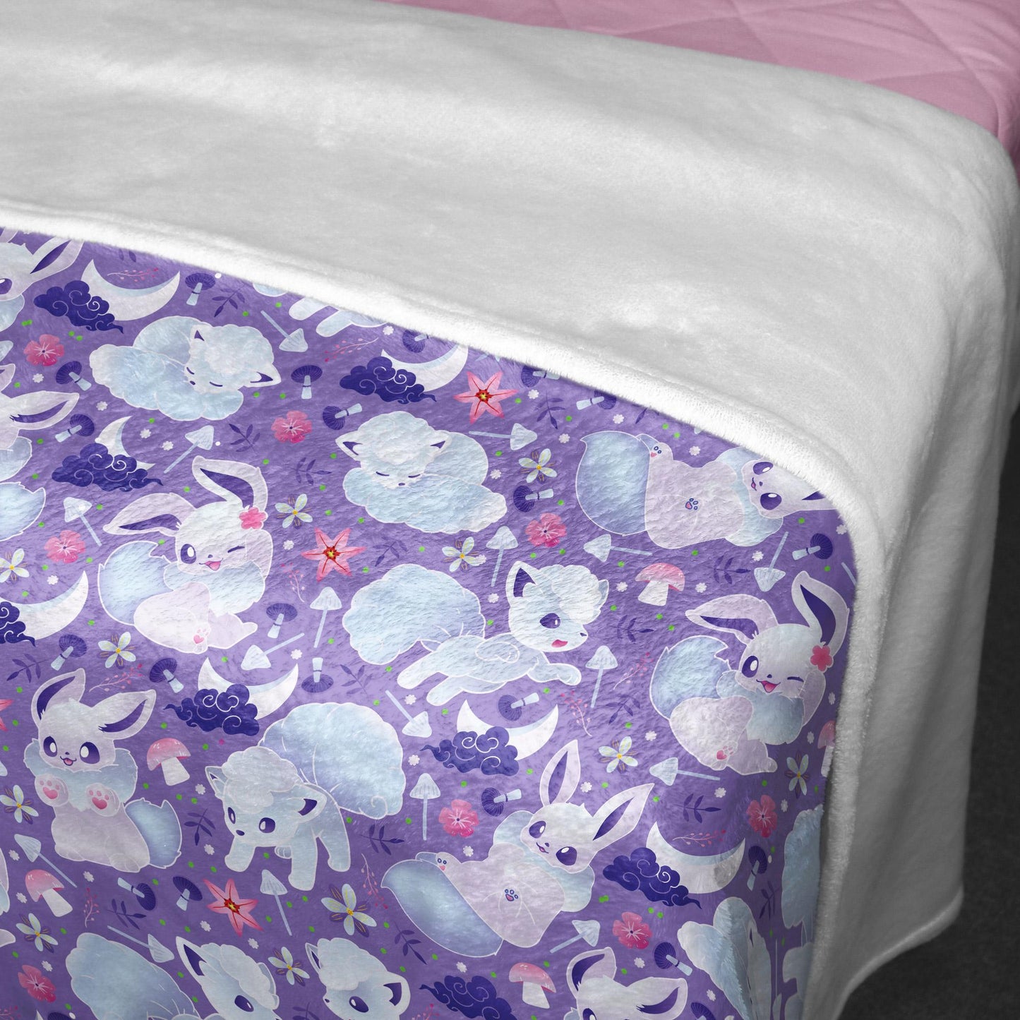 Eevee Fleece Blanket Home Decor Throw Blanket Bedroom Decor Baby Blanket Cute Vulpix Cotton Blanket Eevee Blanket Gifts