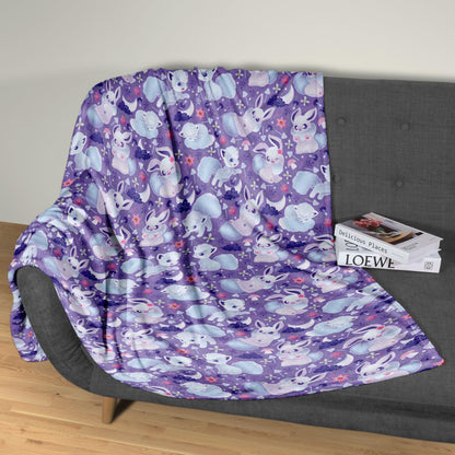 Eevee Fleece Blanket Home Decor Throw Blanket Bedroom Decor Baby Blanket Cute Vulpix Cotton Blanket Eevee Blanket Gifts
