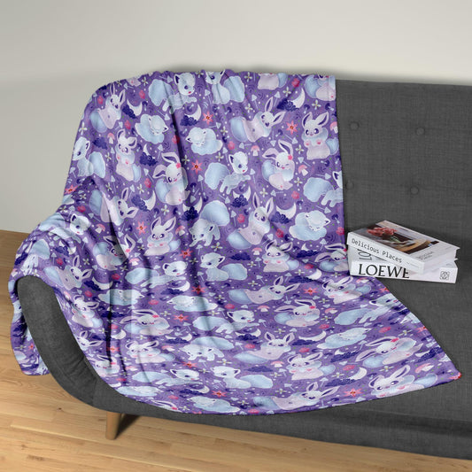 Eevee Fleece Blanket Home Decor Throw Blanket Bedroom Decor Baby Blanket Cute Vulpix Cotton Blanket Eevee Blanket Gifts