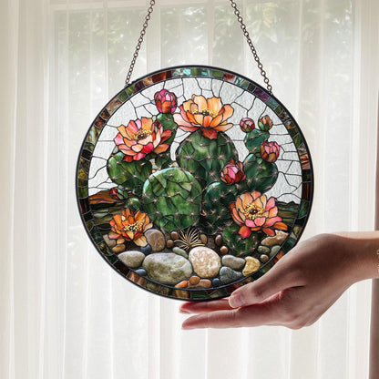 Cactus Stained Glass Suncatcher, Cactus Lovers, Plant Mom Gifts, Cactus Plant, Tropical Home Decoration, Southwestern Decor, Cactus Accent