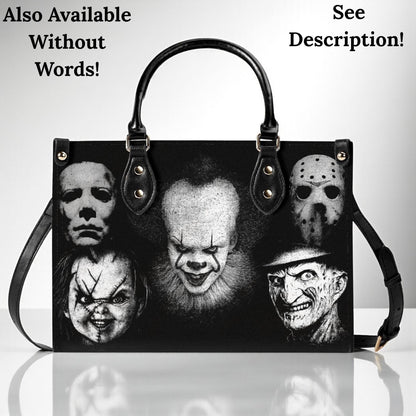 The Horror Bunch Handbag| Horror Handbag | Top-Grain Leather| Vegan Leather | Scary Movie Lovers Bag | Custom Tote Bag | Scary Movie Lovers