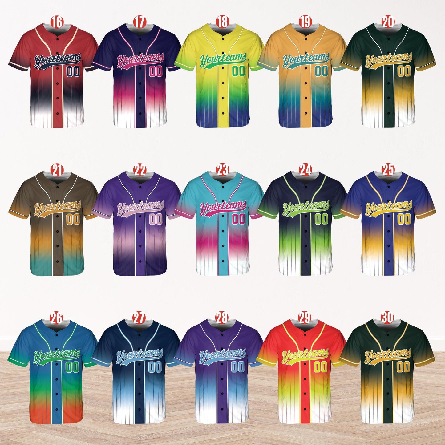 Personalized Name Team,Custom Stripe Line Color Baseball Jersey For Baseball Fans,Custom Number Baseball Team Couple Jersey B14