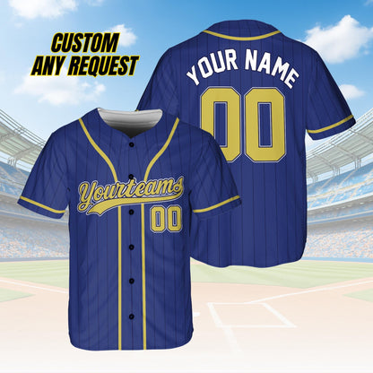 Personalized Name Team,Custom Stripe Line Color Baseball Jersey For Baseball Fans,Custom Number Baseball Team Couple Jersey B22
