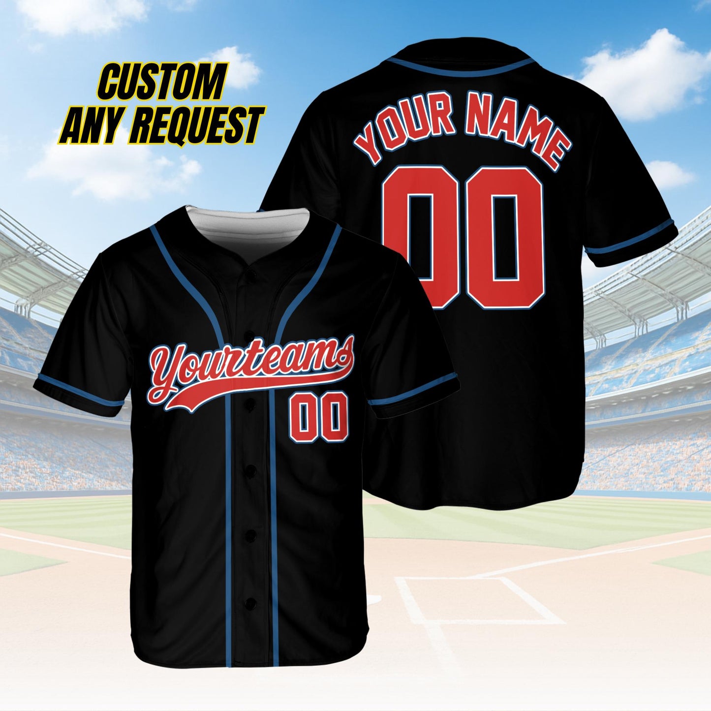 Personalized Name Team,Custom Stripe Line Color Baseball Jersey For Baseball Fans,Custom Number Baseball Team Couple Jersey B15
