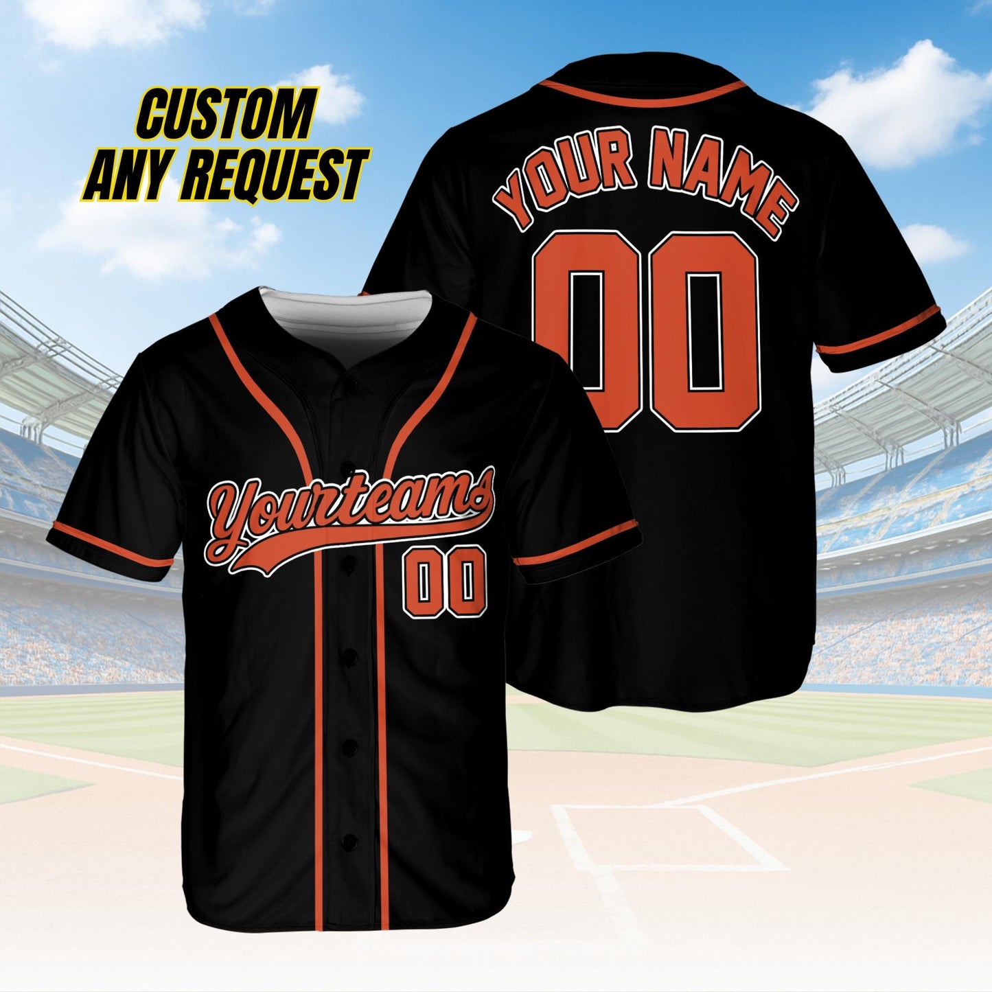Personalized Name Team,Custom Stripe Line Color Baseball Jersey For Baseball Fans,Custom Number Baseball Team Couple Jersey B15