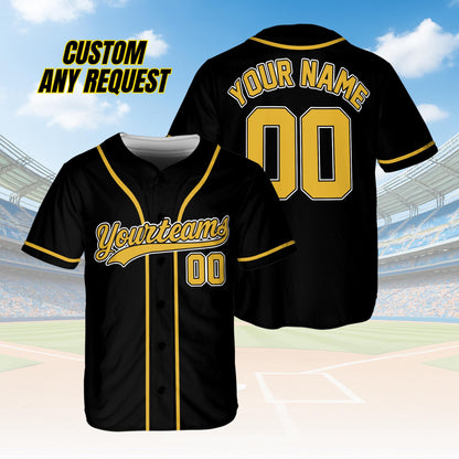 Personalized Name Team,Custom Stripe Line Color Baseball Jersey For Baseball Fans,Custom Number Baseball Team Couple Jersey B15