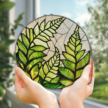 Fern Plant STAINED GLASS Suncatcher, Tropical Leaf Suncatcher, Fern Plant Light Catcher, Plant Mom Gift, Fern Plant Glass Wall Decor