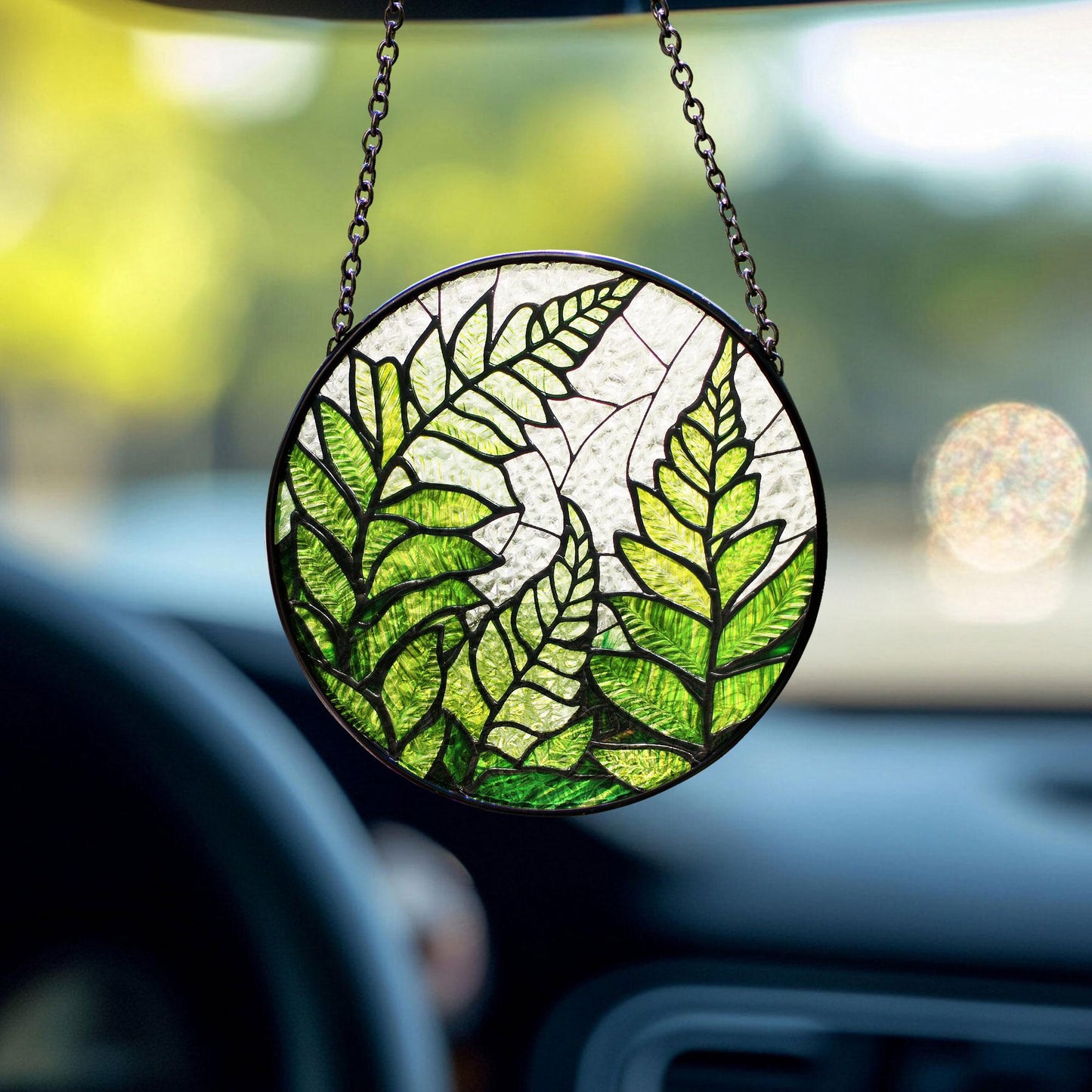 Fern Plant STAINED GLASS Suncatcher, Tropical Leaf Suncatcher, Fern Plant Light Catcher, Plant Mom Gift, Fern Plant Glass Wall Decor