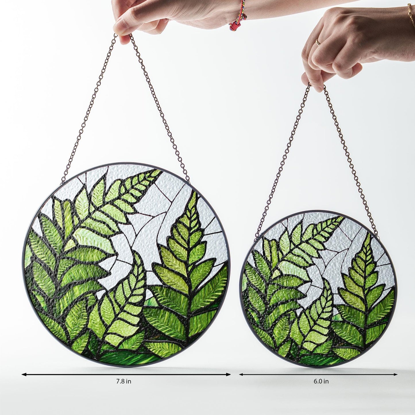 Fern Plant STAINED GLASS Suncatcher, Tropical Leaf Suncatcher, Fern Plant Light Catcher, Plant Mom Gift, Fern Plant Glass Wall Decor