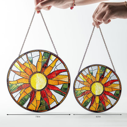 Sun Glass Suncatcher, Sun Suncatcher Ornament, Whimsical Spiral Sun, Sun Art, Sun Set Lover Gift, Sun Home Decor, New Home Decor, mom gift