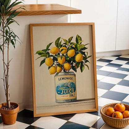 Lemonade Juice Tree Wall Art Botanical Kitchen Print Lemon Poster Dining Room Fruit Art Country Farmhouse Oil Painting Wall Art Poster Gift