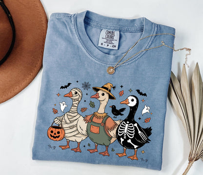 Comfort Colors® Spooky Goose Shirt, Funny Halloween Goose Shirt, Goose in Halloween Costumes Shirt, Cute Horror Shirt, Just a Spooky Goose