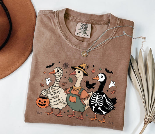 Comfort Colors® Spooky Goose Shirt, Funny Halloween Goose Shirt, Goose in Halloween Costumes Shirt, Cute Horror Shirt, Just a Spooky Goose