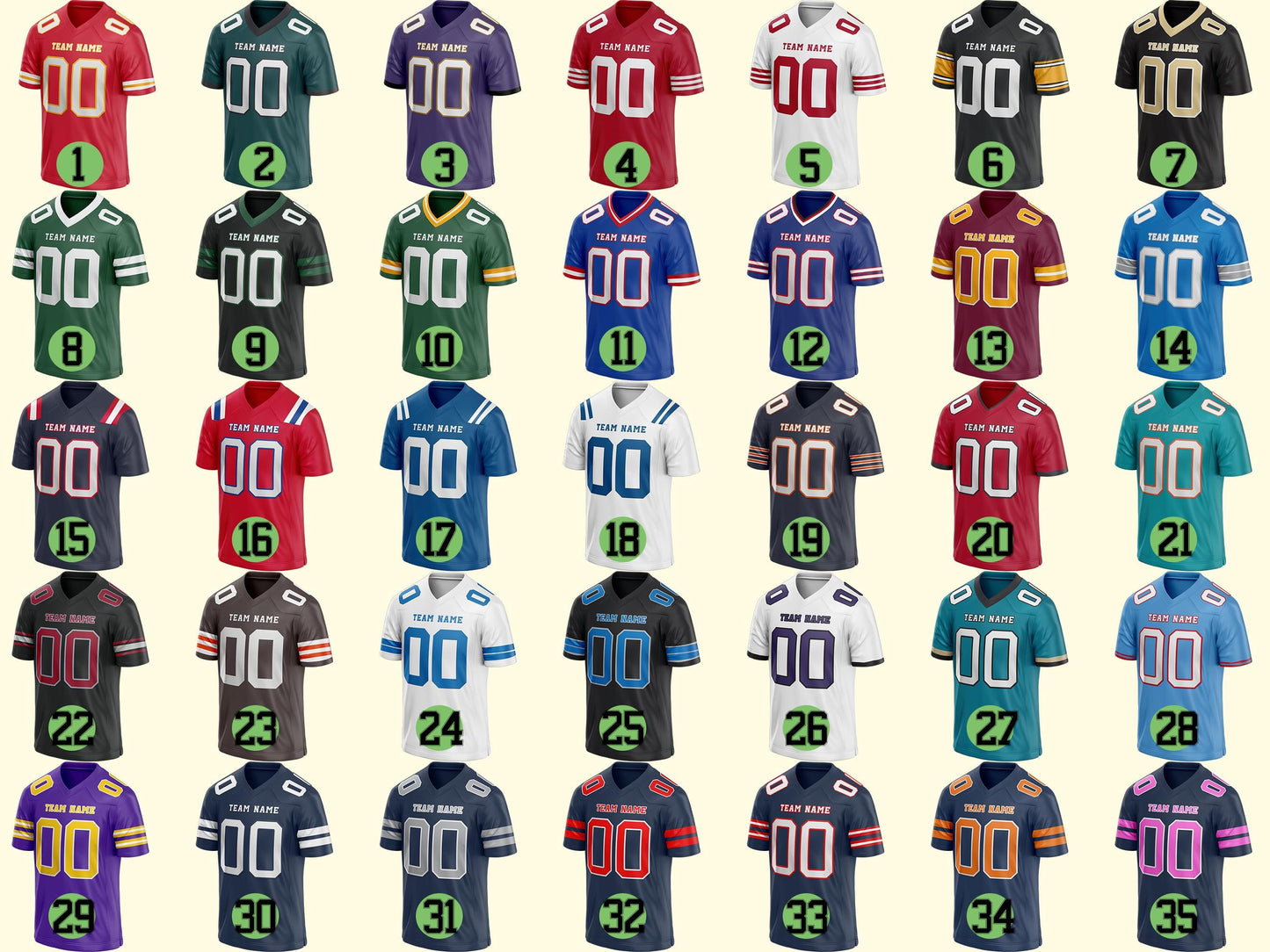 Personalized Football Jersey, Custom Football Jerseys for Any Color, Customized Name & Team Number Football shirt, Sports Uniform Fans Gifts