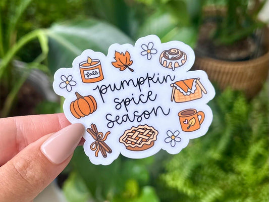 Pumpkin Spice Season Waterproof Sticker, Halloween Stickers, Spooky Decals, Halloween Gifts, Horror Gifts, Best Friend Gifts, Autumn