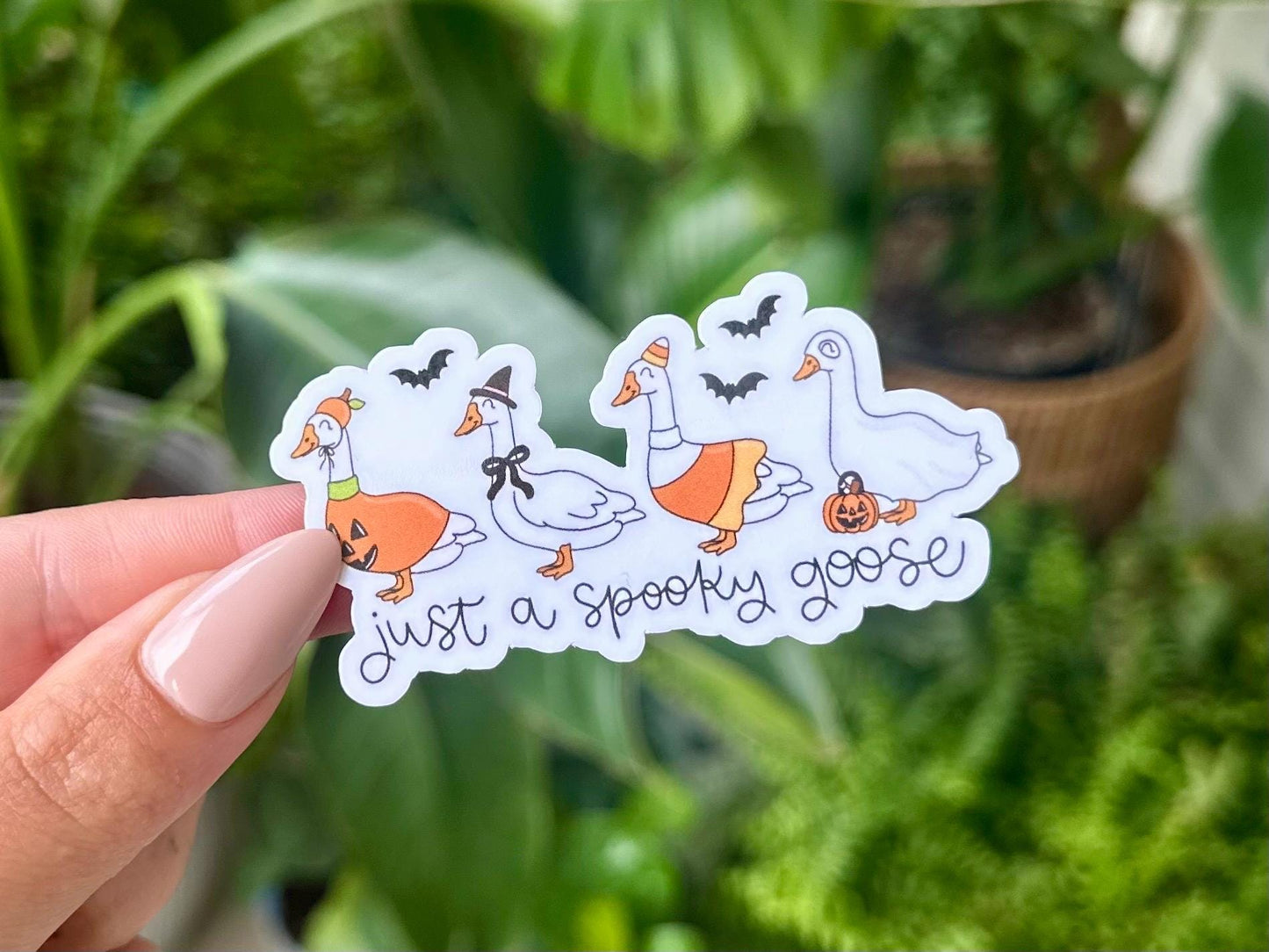 Just a Spooky Goose Waterproof Sticker, Halloween Stickers, Spooky Decals, Halloween Gifts, Horror Gifts, Best Friend Gifts, Autumn