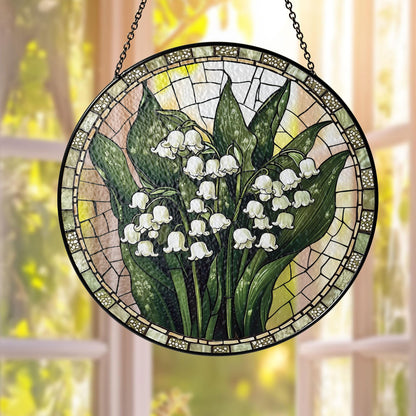 Lily Of Valley Flowers Stained Glass Suncatcher, Lily Suncatcher, Garden Decoration, Grandma gift, Gift For Her, Gift For Lily Of Valley