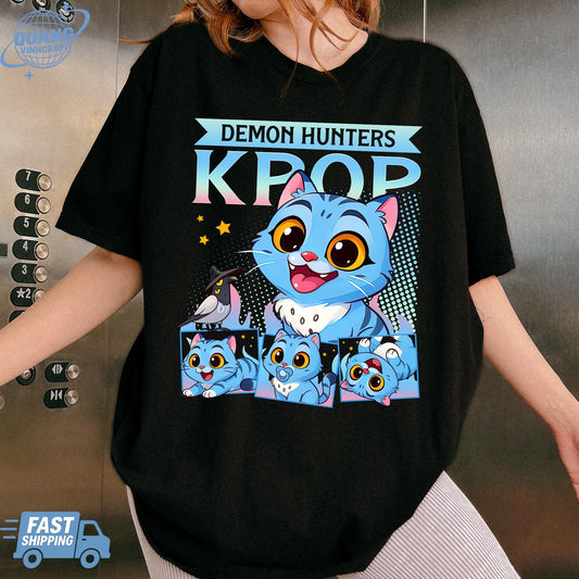 Kpop Demon Hunters Tiger Shirt, Merch Kpop Shirt, Hunters Tiger fan, Derpy Tiger And Bird Demon Hunter Tiger Tee,Kpop Demon Hunters Shirt