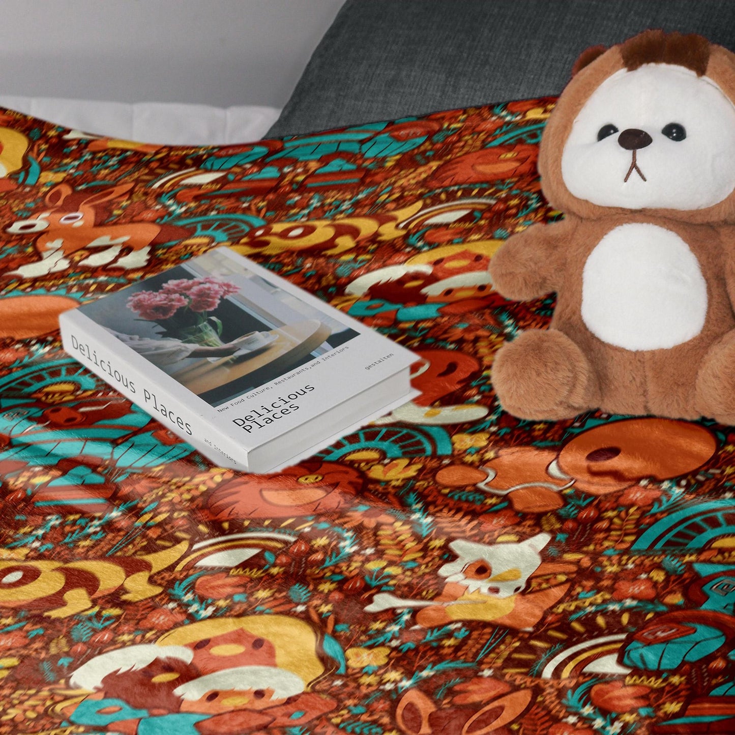 Cubone and Trapinch Blanket, Cute Throw Blanket, Cozy Bed Sofa Couch Decor Home Decor Cotton Blanket, Cubone Blanket Gifts