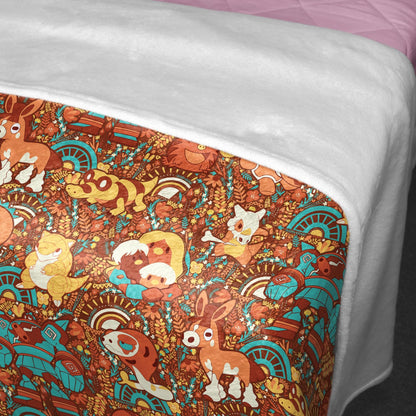 Cubone and Trapinch Blanket, Cute Throw Blanket, Cozy Bed Sofa Couch Decor Home Decor Cotton Blanket, Cubone Blanket Gifts