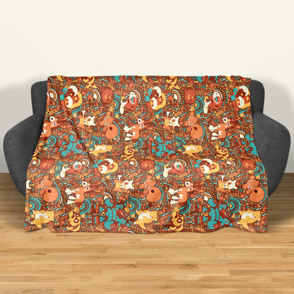 Cubone and Trapinch Blanket, Cute Throw Blanket, Cozy Bed Sofa Couch Decor Home Decor Cotton Blanket, Cubone Blanket Gifts