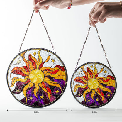 Sun Glass Suncatcher, Sun Suncatcher Ornament, Whimsical Spiral Sun, Sun Art, Sun Set Lover Gift, Sun Home Decor, New Home Decor, mom gift