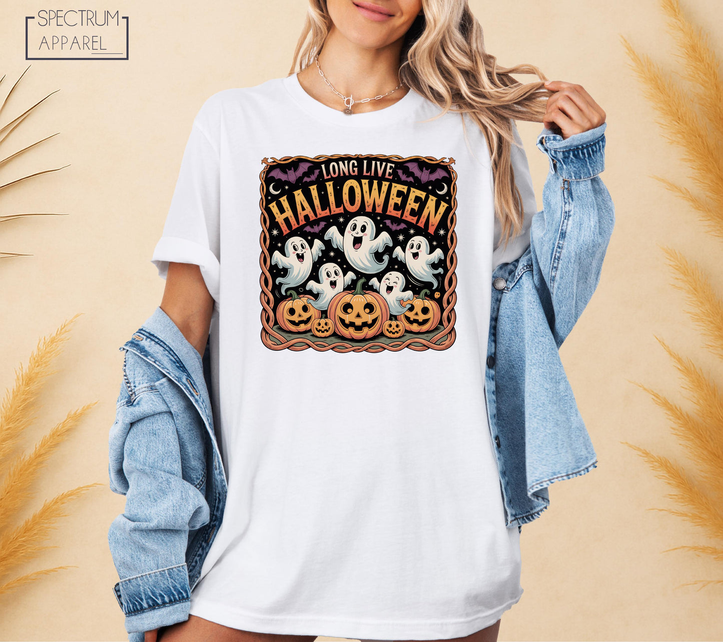Long Live Halloween T-Shirt, Long Live Halloween Fall T-Shirt, Retro Halloween Ghost Shirt, Spooky Pumpkin Shirt, Pumpkin Patch Ghost Shirt