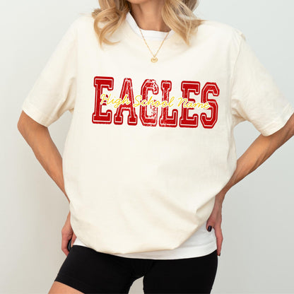 Custom School Mascot Comfort Colors Shirt: Football Volleyball Team Tee