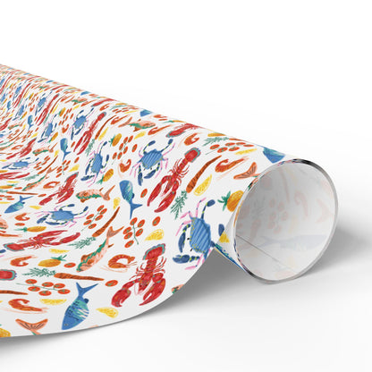 Tomato Girl Vintage Sardine Seafood Print Tin fish Wrapping Paper Italian Summer Gift Wrap Chef Mediterranean Foodie Gifts & Amalfi Coast