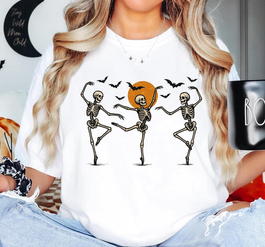 Halloween Skeleton Shirt, Dancing Skeleton T-Shirt, Ghost Skeleton Halloween Tee, Spooky Season Sweatshirt, Halloween Party Vacation Tee