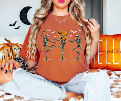 Halloween Skeleton Shirt, Dancing Skeleton T-Shirt, Ghost Skeleton Halloween Tee, Spooky Season Sweatshirt, Halloween Party Vacation Tee