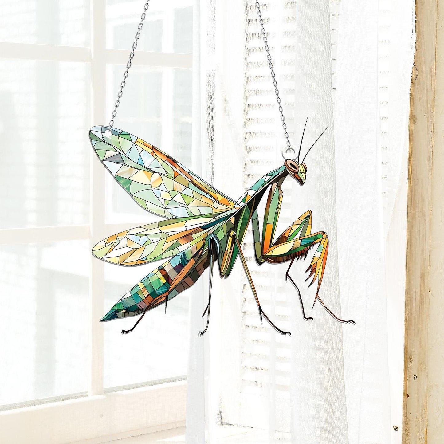 Praying Mantis Acrylic Window Hanging, Mantis Ornament, Mantis Lover Decor, Insect Gift, Yard Decor, Animal Lover Decor, Insect Decor Gift