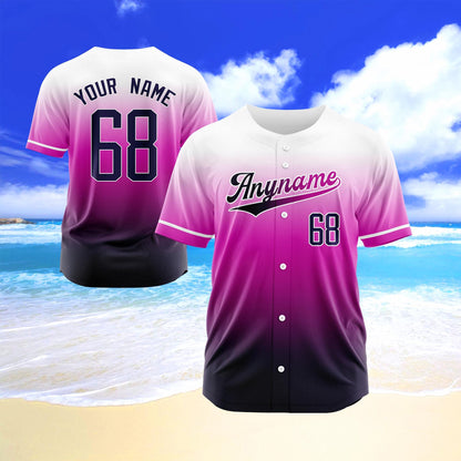 Gradient Custom Baseball Jersey, Personalized Team Name & Number Logo Shirt, Matching Sports Gift for  Adult Kid, Gradient Baseball Uniform