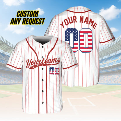 Custom 4th of July Baseball Jersey,Patriotic Ice Cream Dripping Jersey with Name & Number,Baseball Lovers,Patriotic Shirt,USA Jersey B29