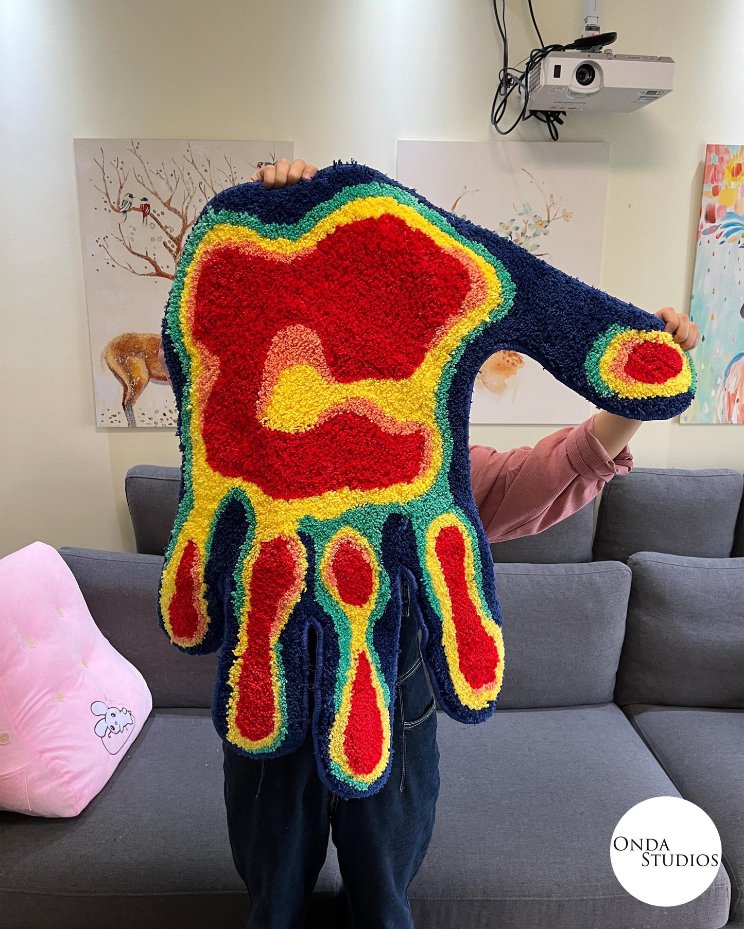 Tufted Infrared Hand Rug | Custom Rug, Handmade Rug, Tufted Rug, Cheap Rug, Round Rug, Bedroom Rug, Living Room Rug, Dorm Room Decor, Gift